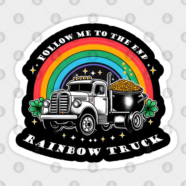 Rainbow Ride Vintage Truck Sticker by MakerMind8.2